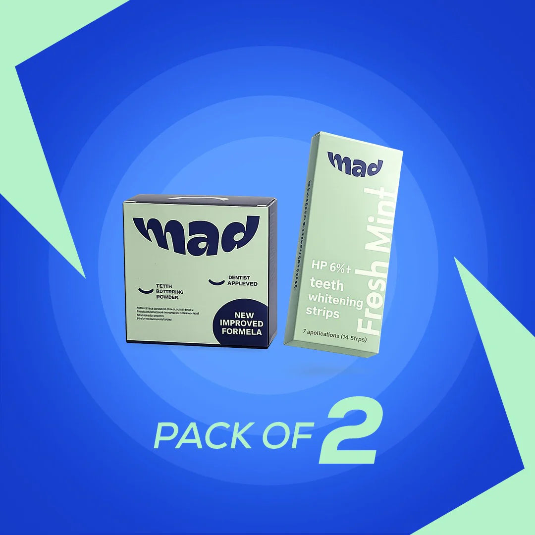 MAD Dental Pro White Strips + MAD Teeth Whitening Powder (HIGHLY RECOMMENDED) 20% EXTRA DISCOUNT